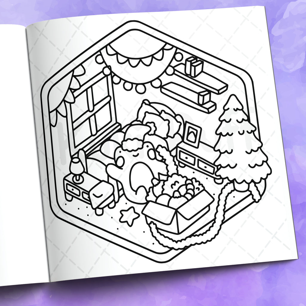 Xmas Corner Coloring Book by Kuki Puff
