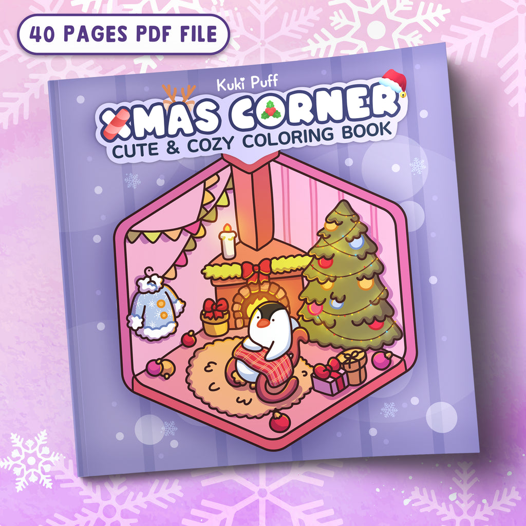 Xmas Corner Coloring Book by Kuki Puff