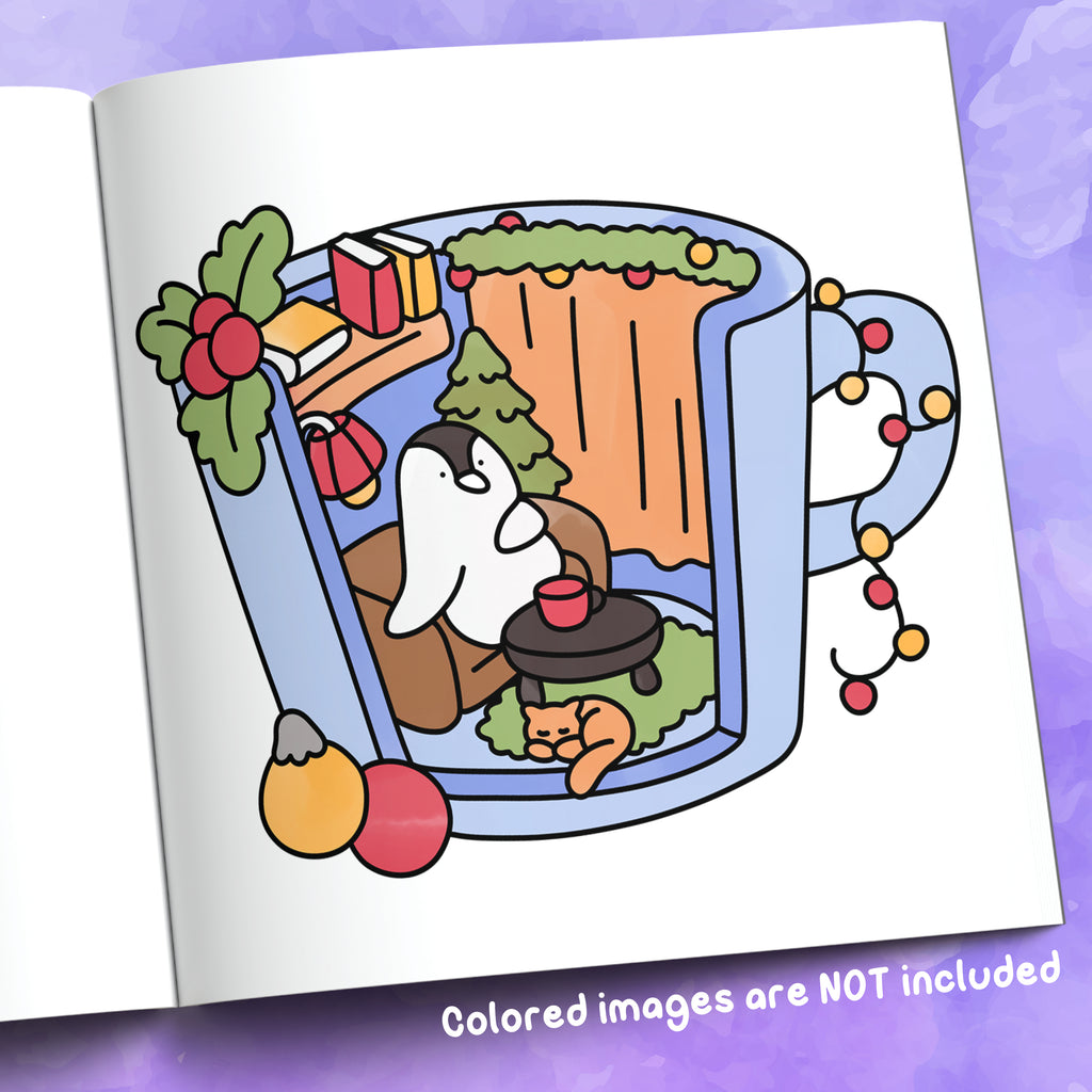 Xmas Corner Coloring Book by Kuki Puff