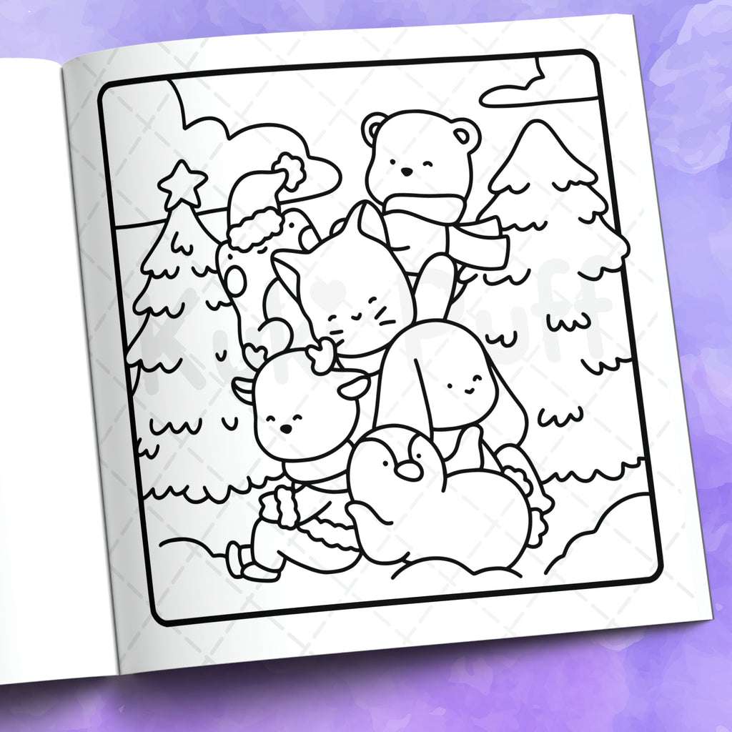 Xmas Corner Coloring Book by Kuki Puff