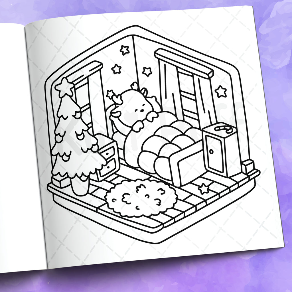 Xmas Corner Coloring Book by Kuki Puff